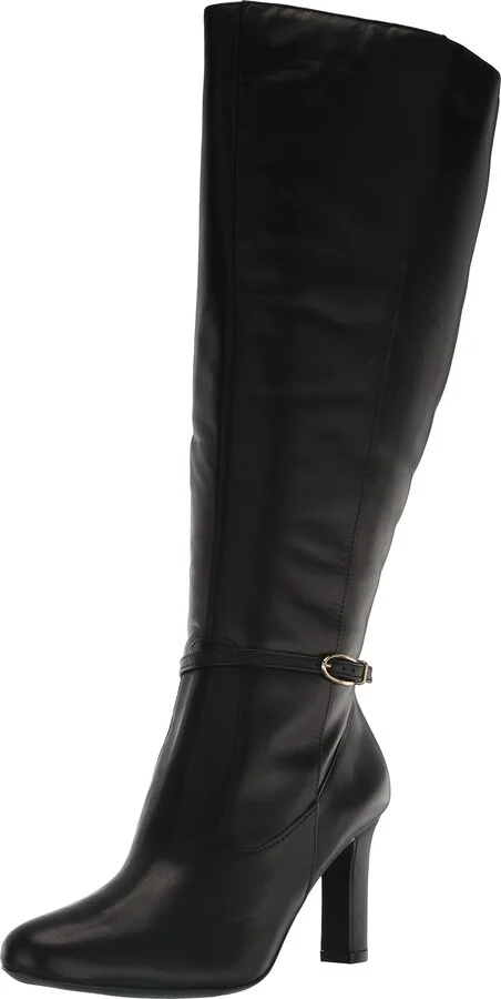 Black Leather X Wide Calf