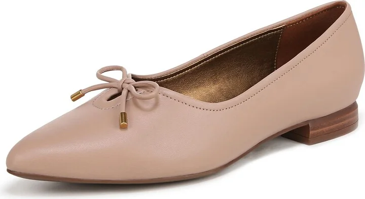 Naturalizer Womens Joiner Pointed Toe Ballet Flat Vintage Mauve Leather 8.5 W