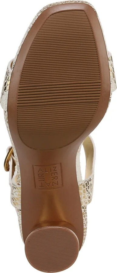 Naturalizer Women's Jordis T-Strap Platform Dress Sandals - White/Gold Snake Embossed Leather - Image 5
