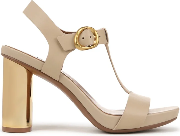 Naturalizer Women's Jordis T-Strap Platform Dress Sandals - White/Gold Snake Embossed Leather - Image 10