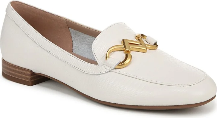 Warm White Lizard Embossed Leather