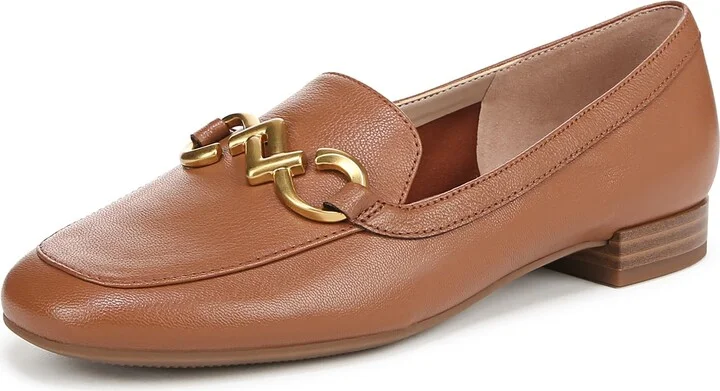 Naturalizer Womens Jovie Loafer English Tea Brown Leather 8.5 W