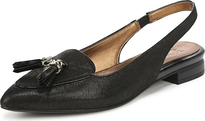 Naturalizer Womens Juliana Slingback Flats Black 5.5 M