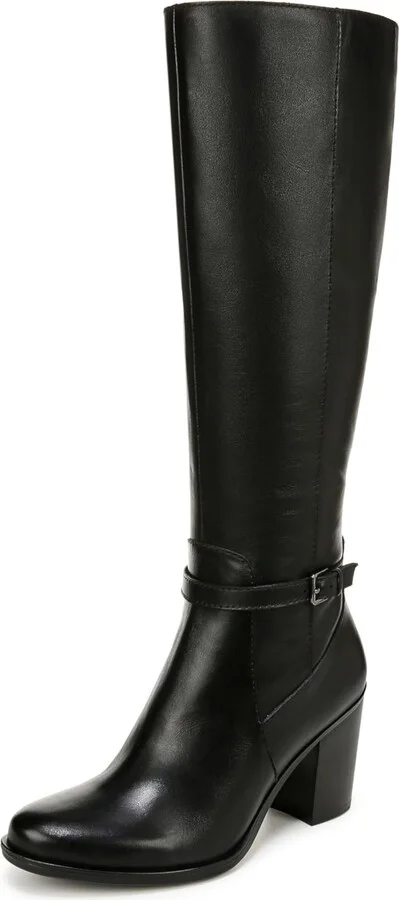 Naturalizer Womens Kalina Knee High Tall Boots Black Leather 5 M