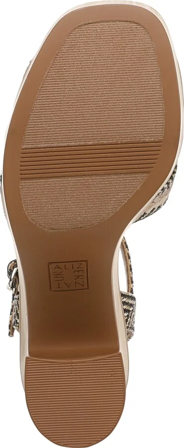 Naturalizer Women's Katalina Block Heel Square Toe Platform Sandals - Black/Tan Weave Fabric - Image 5