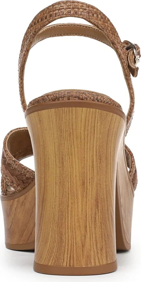 Naturalizer Women's Katalina Block Heel Square Toe Platform Sandals - Black/Tan Weave Fabric - Image 7