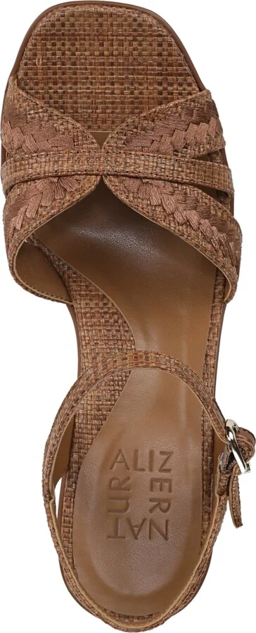 Naturalizer Women's Katalina Block Heel Square Toe Platform Sandals - Black/Tan Weave Fabric - Image 8