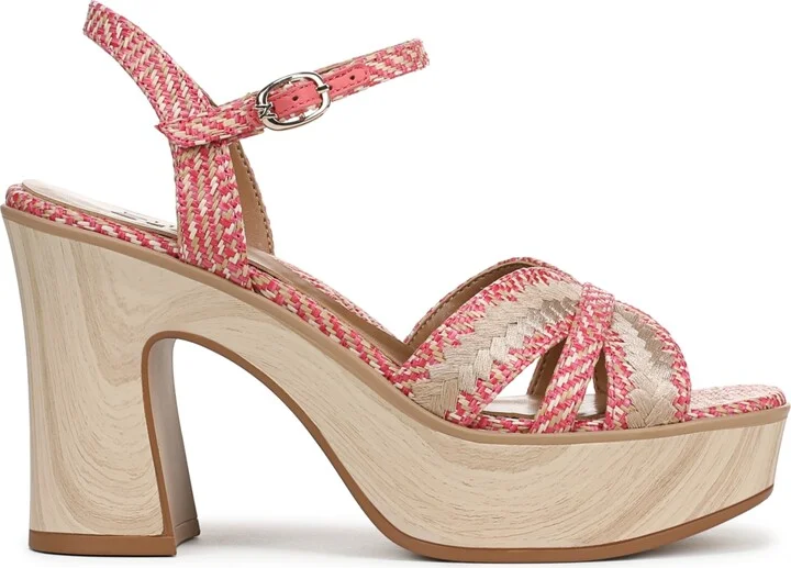 Naturalizer Women's Katalina Block Heel Square Toe Platform Sandals - Black/Tan Weave Fabric - Image 10