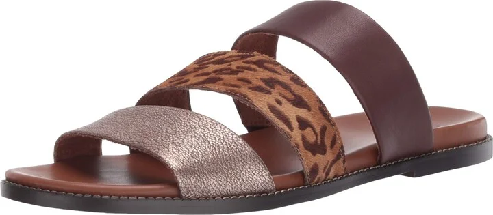Naturalizer Womens Kellie Brown Leopard Slide Sandals 6.5 W