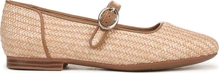 Naturalizer Women's Kelly 4 Square Toe Mary Jane Flats - Tan Woven Raffia/Faux Leather - Image 2