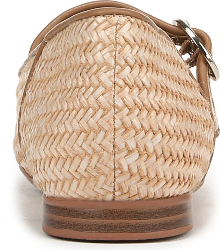 Naturalizer Women's Kelly 4 Square Toe Mary Jane Flats - Tan Woven Raffia/Faux Leather - Image 3