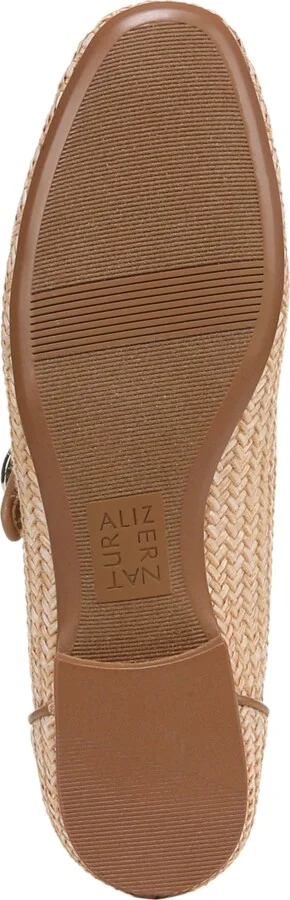 Naturalizer Women's Kelly 4 Square Toe Mary Jane Flats - Tan Woven Raffia/Faux Leather - Image 5