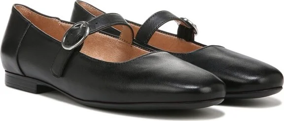 Naturalizer Womens Kelly Mary Jane Flat Black Leather 9 W - Image 2