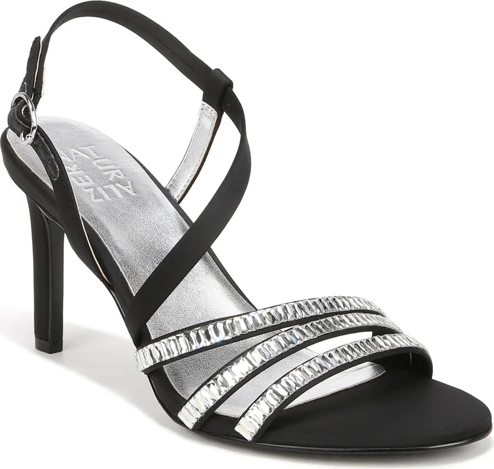 Naturalizer Womens Kimberly Strappy Slingback Dress Sandal Black Fabric 7.5 W