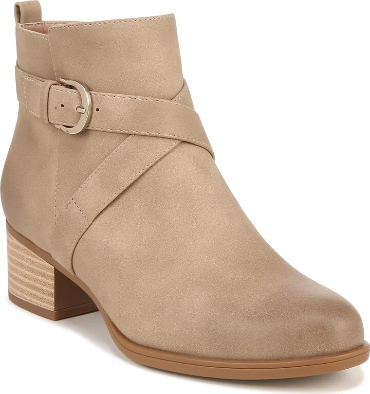 Naturalizer Womens Kimbra Strap Detail Ankle Boot Porcelain Beige 7.5 M
