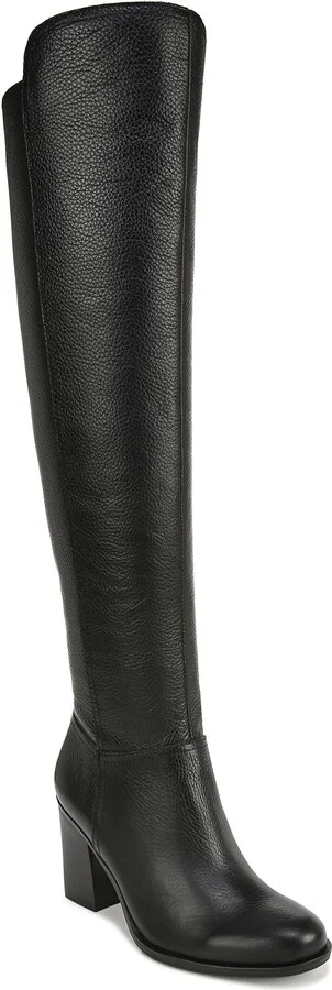 Naturalizer Womens Kyrie Water Repellent Over The Knee Boot Black Leather 7.5 W