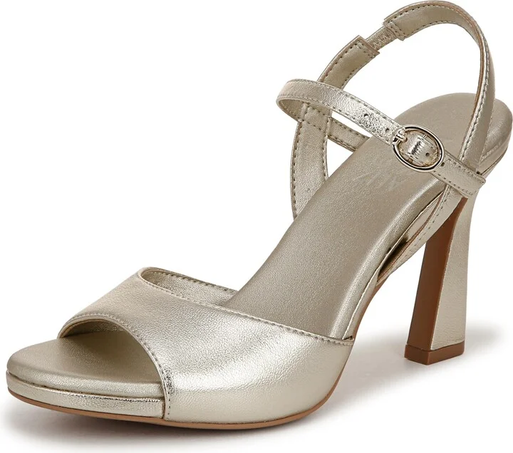 Naturalizer Womens Lala Heeled Sandal Champagne Leather 10 W