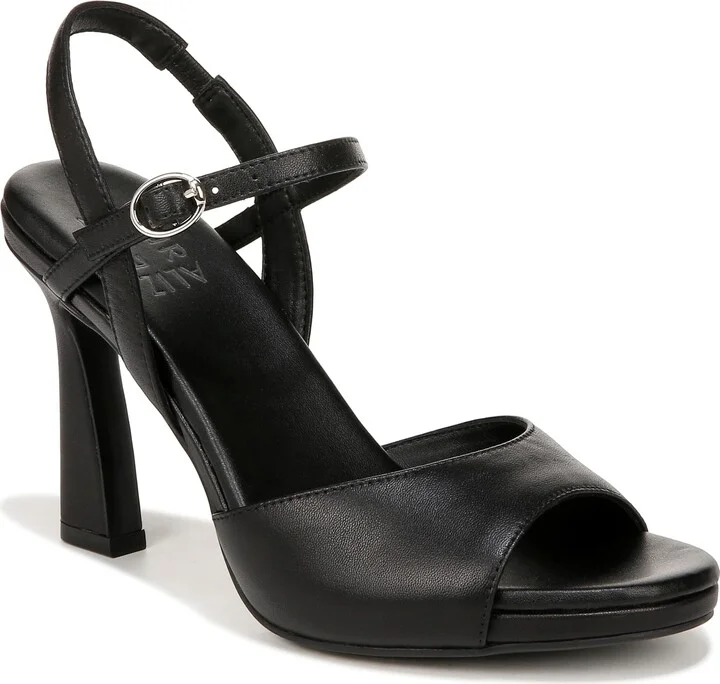 Naturalizer Womens Lala High Heel Dress Sandal Black Leather 6 M