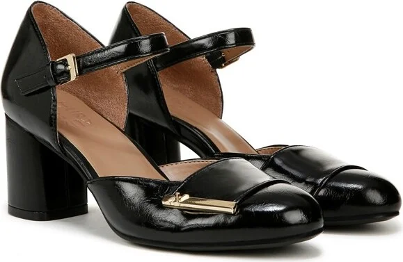 Naturalizer Womens Lavish Ankle Strap Pumps Black Glossy 11 W - Image 2