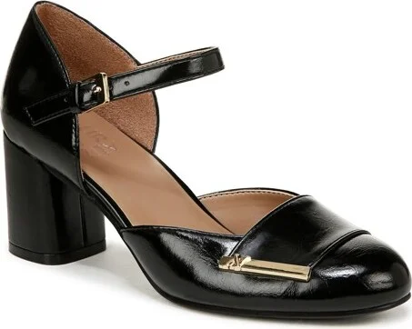 Naturalizer Womens Lavish Ankle Strap Pumps Black Glossy 11 W