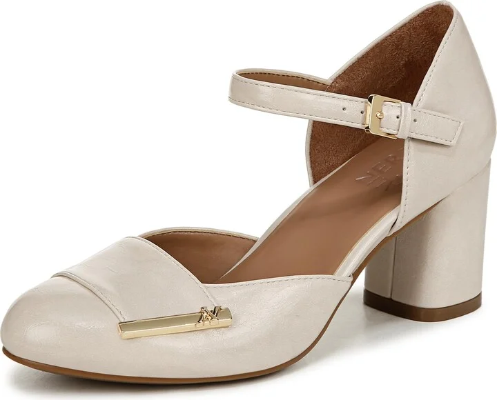 Naturalizer Womens Lavish Ankle Strap Pumps Porcelain White 10 W