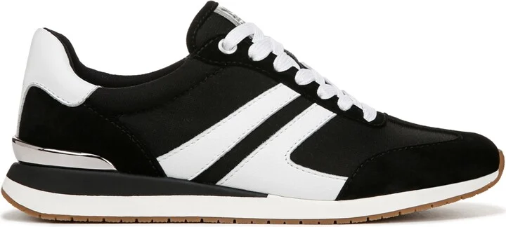 Naturalizer Women's Lorena Closed Round Toe Lace Up Sneakers - Black/White Fabric/Suede/Leather - Image 2