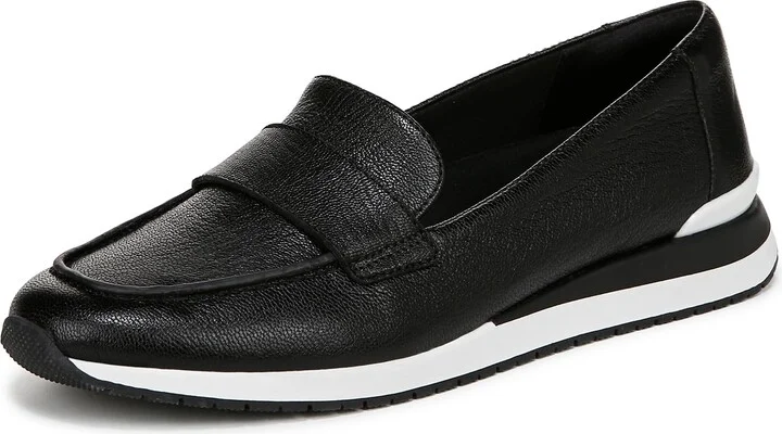 Naturalizer Womens Lucy Loafer Flat Black Leather 5 M