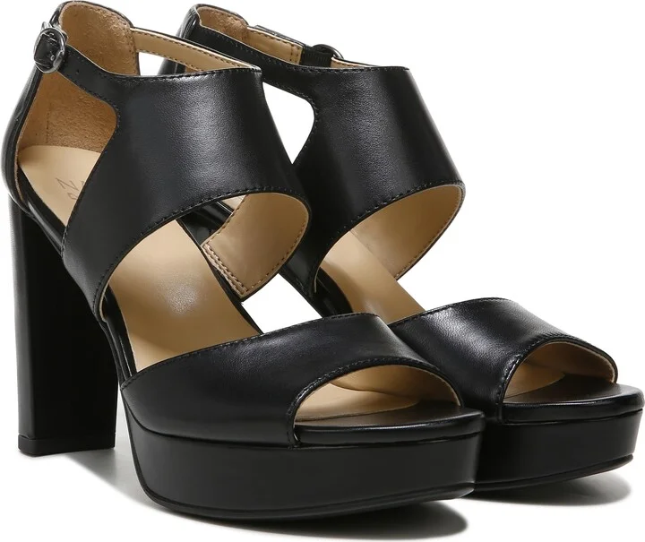 Naturalizer Womens Mae Qaurter strap Dress Sandal Black Leather 9 M