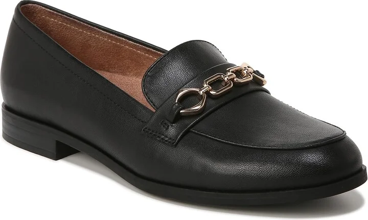 Naturalizer Womens Mariana Bit Slip On Loafer Black Smooth 8.5 M
