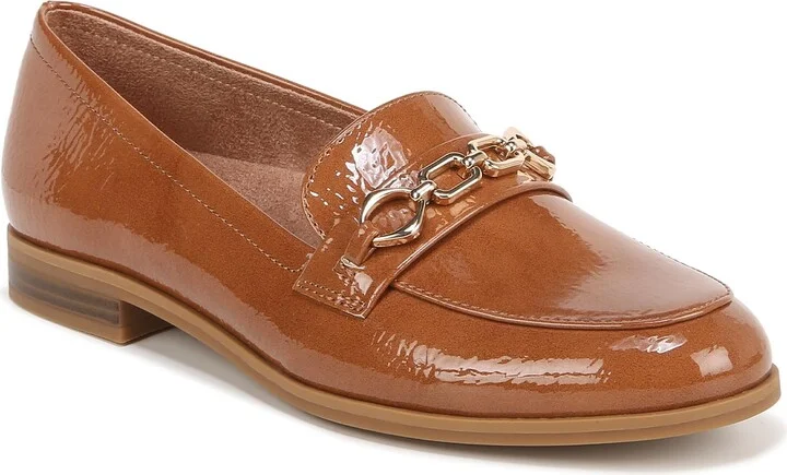 Naturalizer Womens Mariana Bit Slip On Loafer Tawny Brown Patent 9.5 W