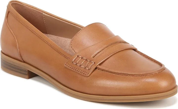 Naturalizer Womens Mia Slip On Flat Loafer English Tea Brown Leather 9 W