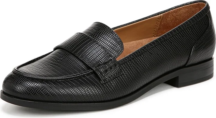 Naturalizer Womens Milo Loafer Black Lizard 9.5 M