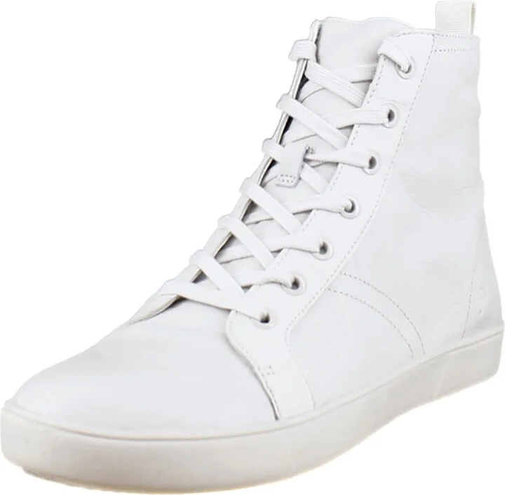 Naturalizer Womens Morrison-Hi Water Repellent High Top Lace Up Sneaker Satin Pearl White Leather 10 M
