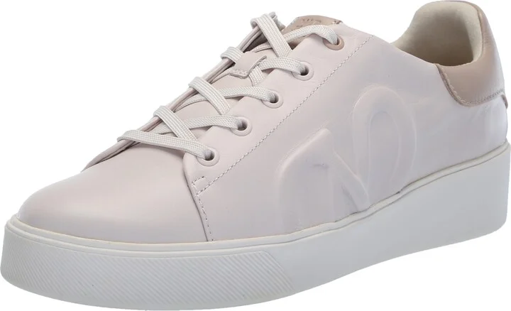 Naturalizer Womens Morrison Logo Lace Up Fashion Casual Sneaker Linen Rose/Warm Beige Leather 6.5 M