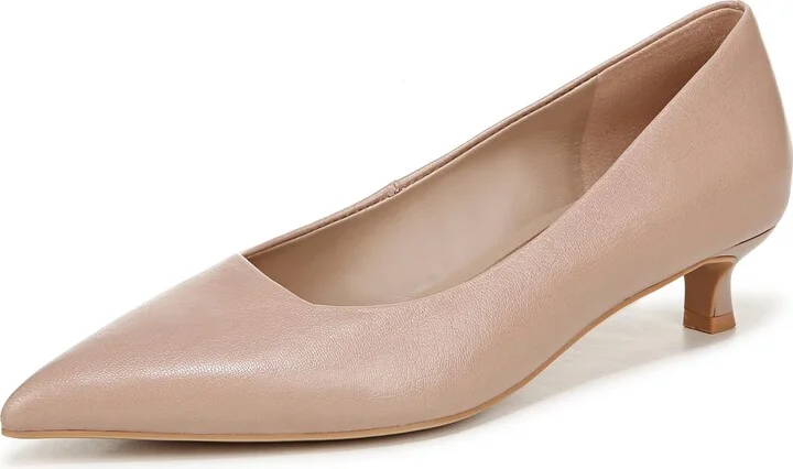 Naturalizer Women's Natalia Pointed Toe Kitten Heel Pump Pump Warm Taupe Tan Leather 12 M