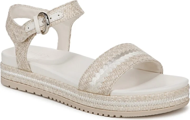 Naturalizer Women's Neila 2 Flatform Sandals - Eggshell Beige Raffia/Fabric