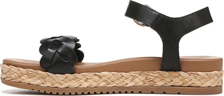 Naturalizer Womens Neila Casual Ankle Strap Sandal Black Leather 7.5 N