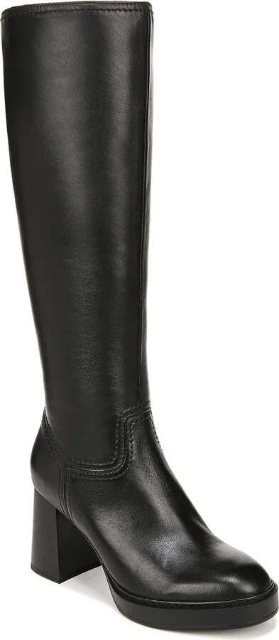 Naturalizer Womens Ona Platform Tall Boot Black Leather 10 M