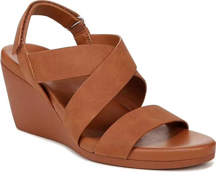 Naturalizer Womens Palmer Strappy Wedge Casual Sandals Brown Microsuede 12 M