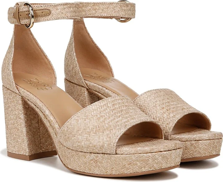Naturalizer Womens Pearlyn Heeled Sandal Wheat Basketweave 7.5 M