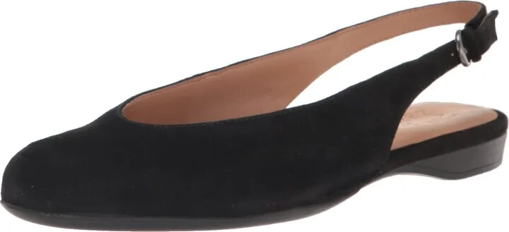 Naturalizer Womens Primo Slingback Flat Black Suede 6 W