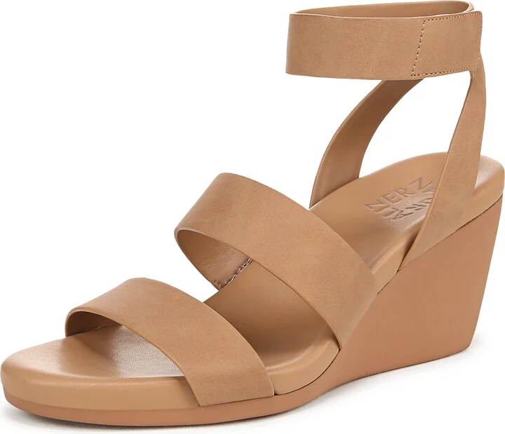 Naturalizer Womens Priya Wedge Sandal Cookie Dough Brown 9.5 M
