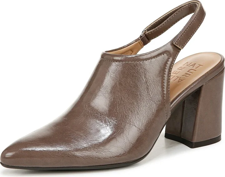 Naturalizer Womens Prompt Slingback Pointed Toe High Heels Mushroom Grey 7 W