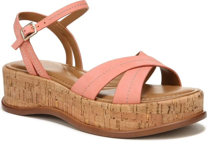 Coral Peach Pink Leather