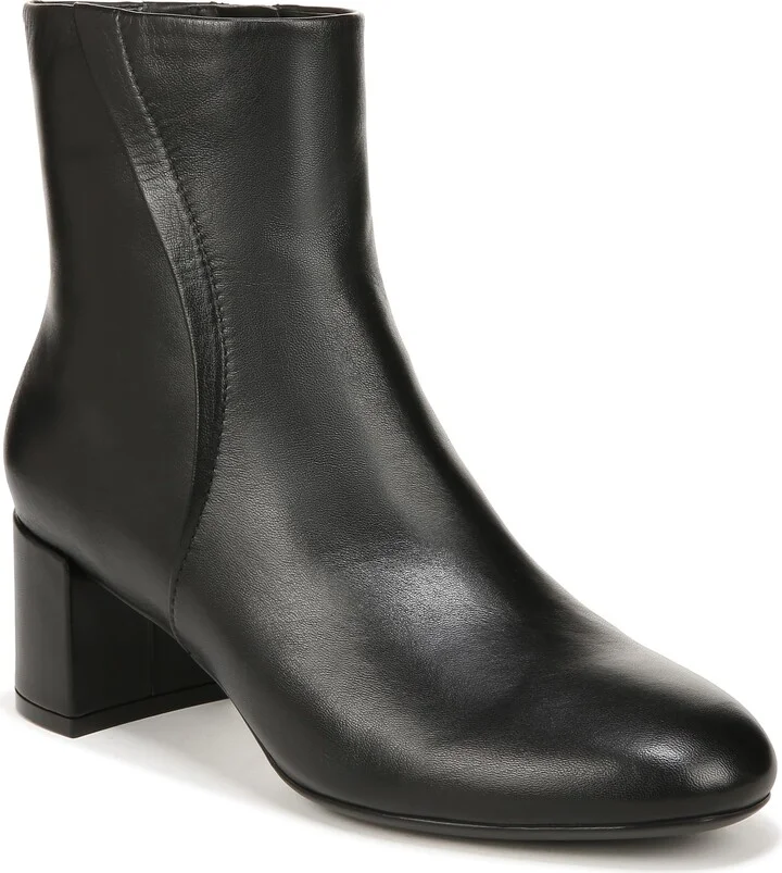 Naturalizer Womens River Heeled Ankle Bootie Black Leather 7.5 M