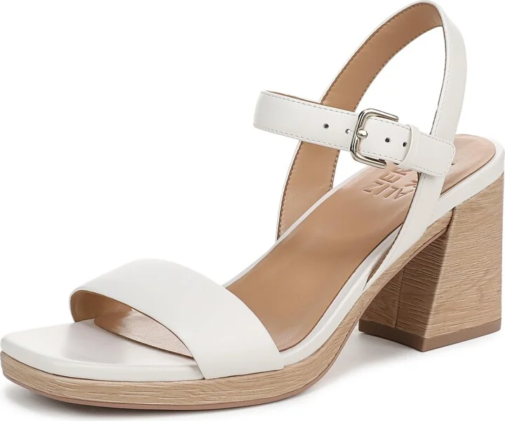 Naturalizer Womens Rose Heeled Sandal Warm White Leather 11 M