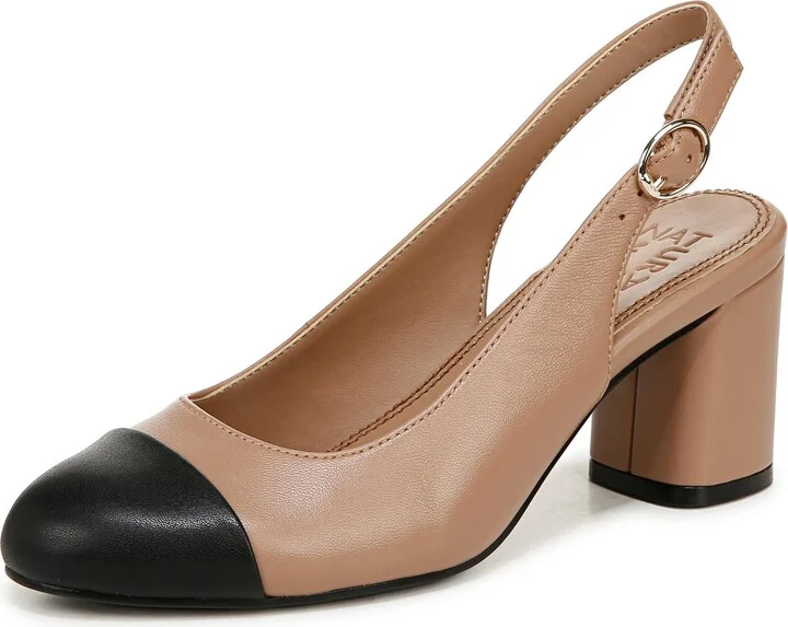 Naturalizer Womens Sophie Cap Toe Slingback Pump Taupe Beige 11 M