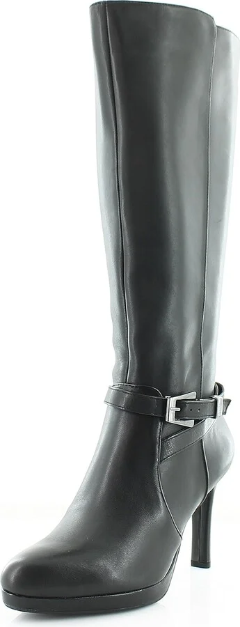 Black Leather X Wide Calf