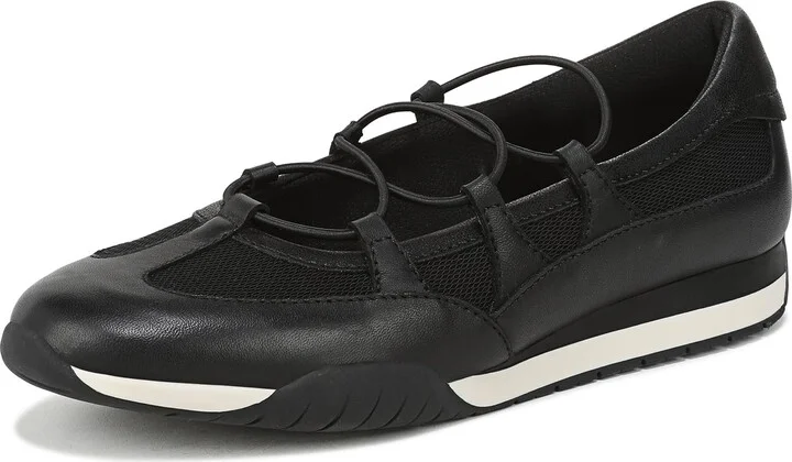 Naturalizer Women's Tallulah Mary Jane Flat Black Leather/Mesh 9 W