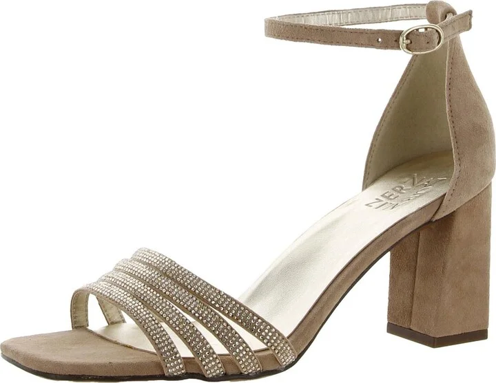 Naturalizer Womens Thena2 Ankle Strap Sandal Taupe Suede 9 M